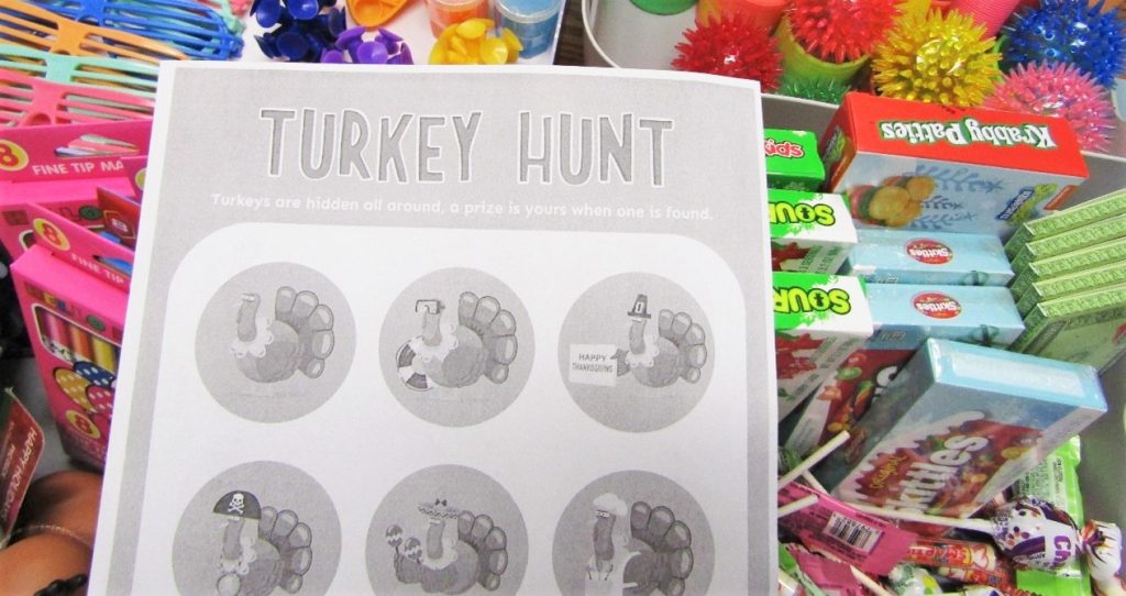 Wasco State Prison visiting staff offered a Thanksgiving turkey treasure hunt and fun for families during their visit.