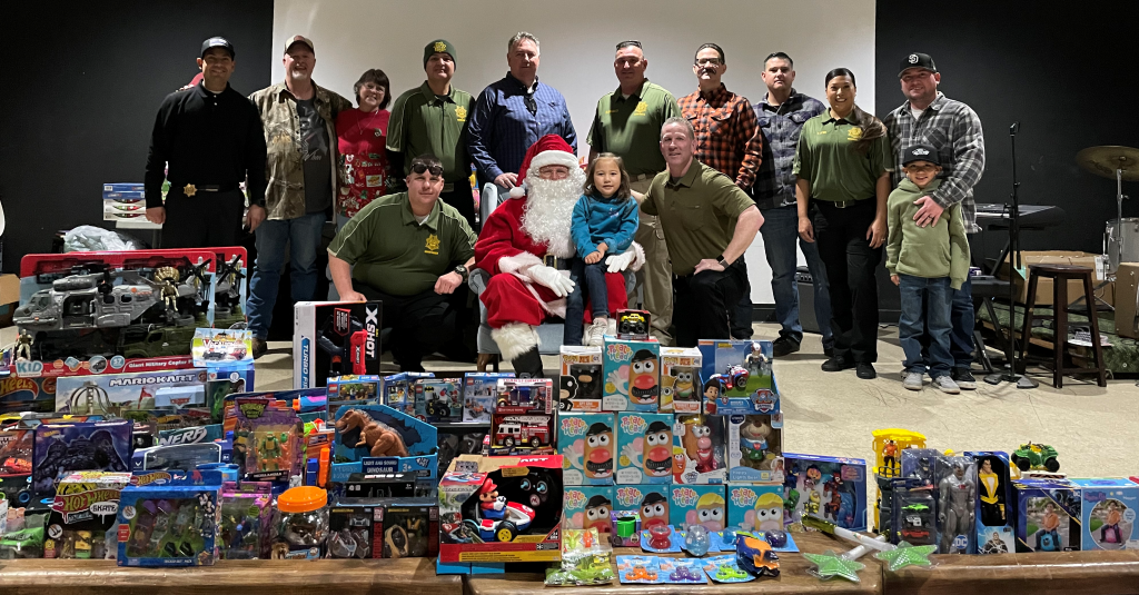 CCI staff with children Christmas CDCR