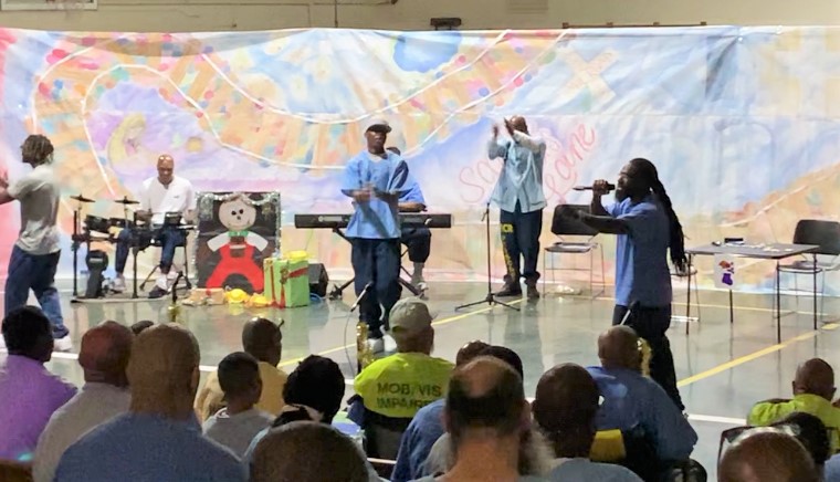 Holiday concert for incarcerated people at California Medical Facility.
