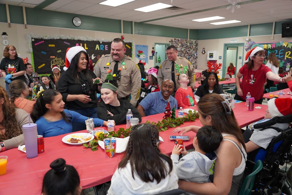 CRC staff at elementary school CDCR Christmas