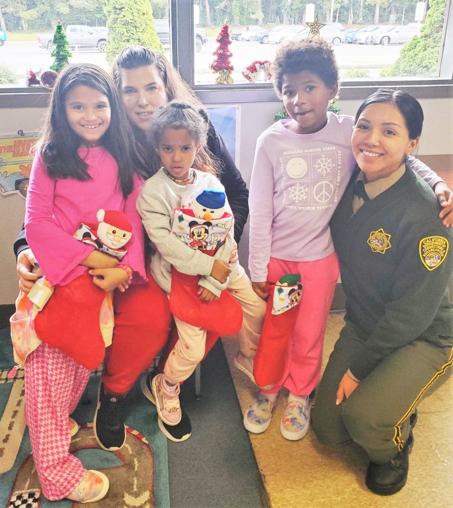 Smiles and gifts for the children.