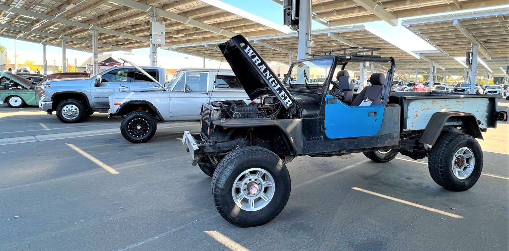 A black and blue off road vehicle