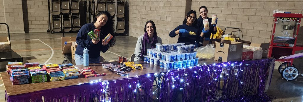 CCWF passes out candy during The Color Purple.