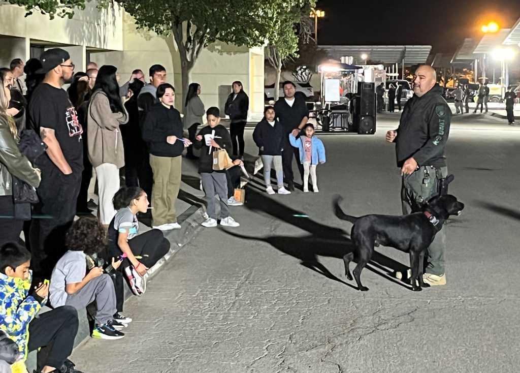 K-9 demonstration at Pleasant Valley State Prison family night.