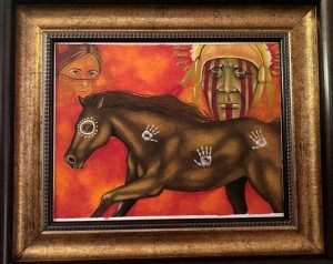 Second Chances prison art program shows a Native American horse.