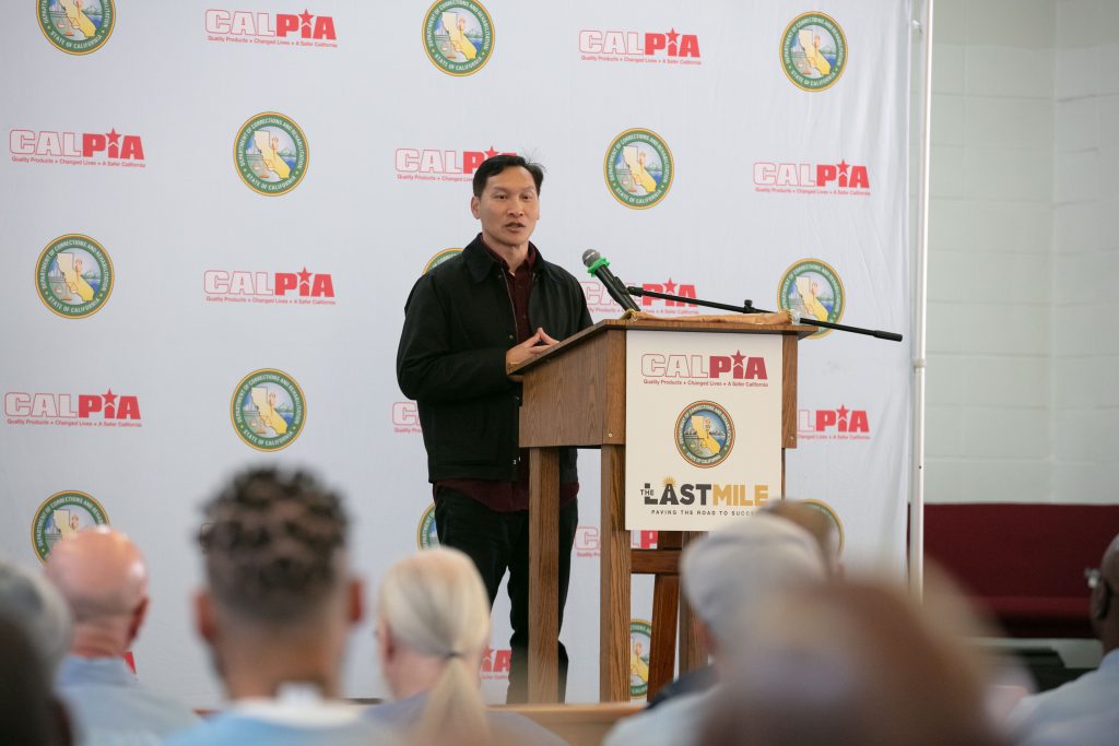 Guest speaker at CALPIA graduation in San Quentin.