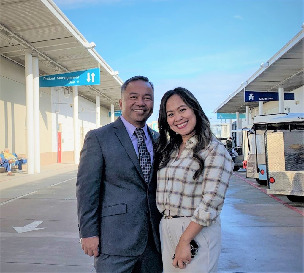 Abero with wife as the Philippine Public Safety course visits CDCR.