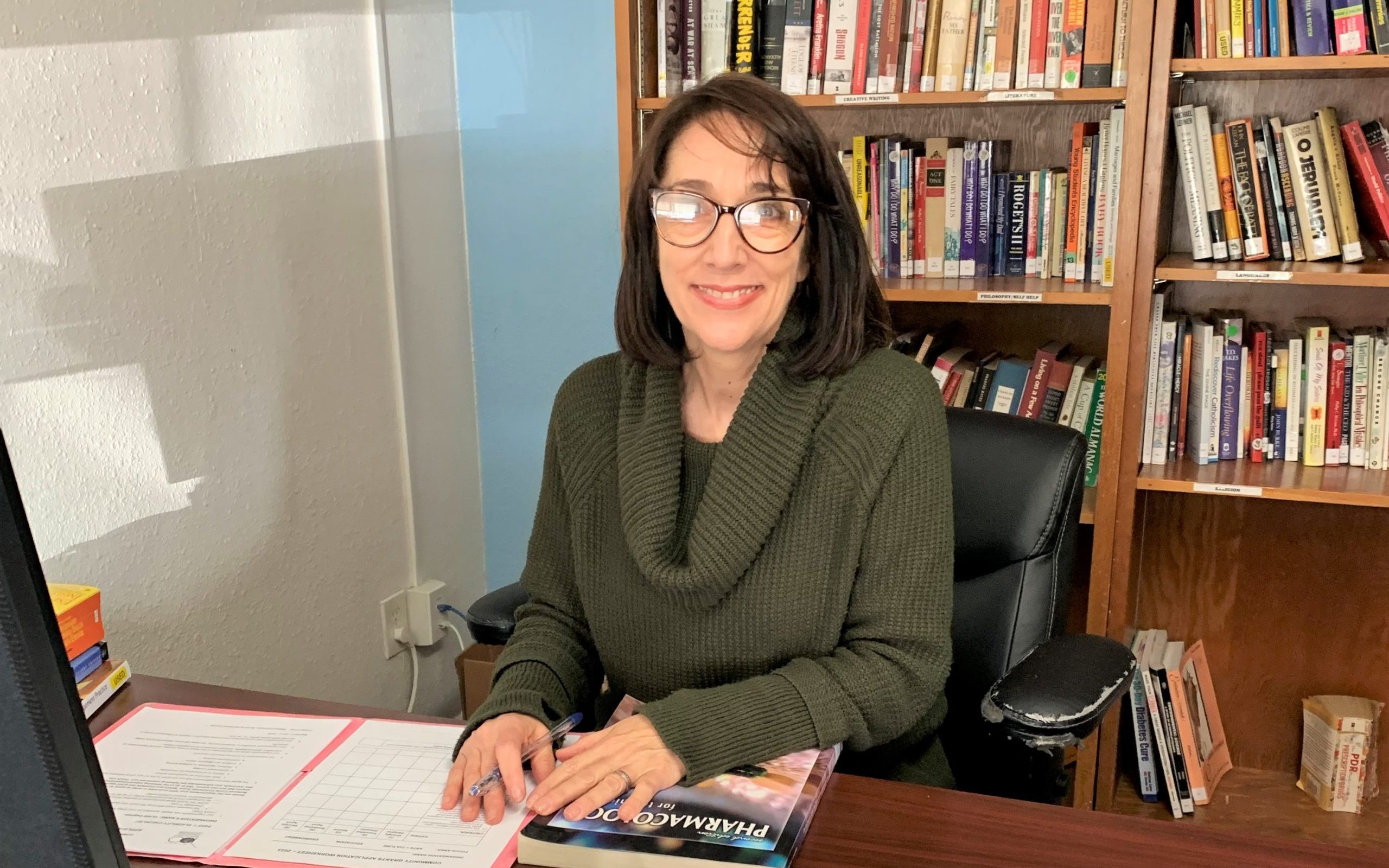 A woman at a female community reentry program in Stockton.