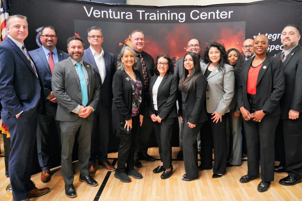 CDCR officials attend a March 2024 graduation for firefighters.