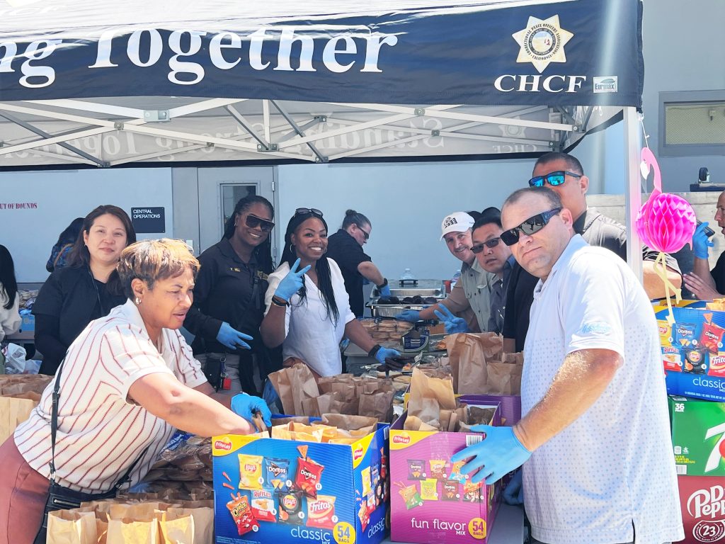 Staff appreciation barbecue at CHCF also featured chips, beverages, and dessert.