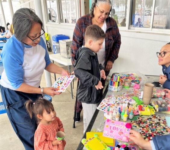 Activities for children during visiting in a California women's prison. 