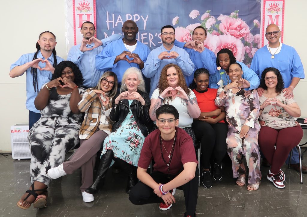 CDCR Mother's Day visiting at California Men's Colony group photo.