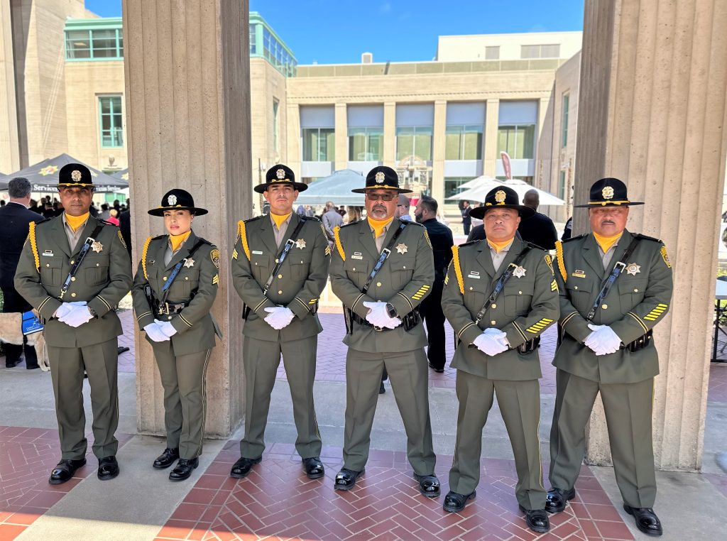 Six CDCR Honor Guard members wearing uniforms.