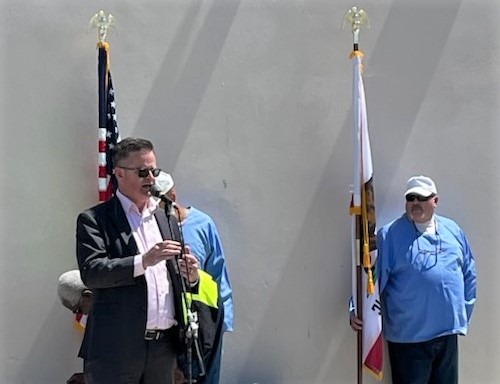 Broomfield with service corps members.