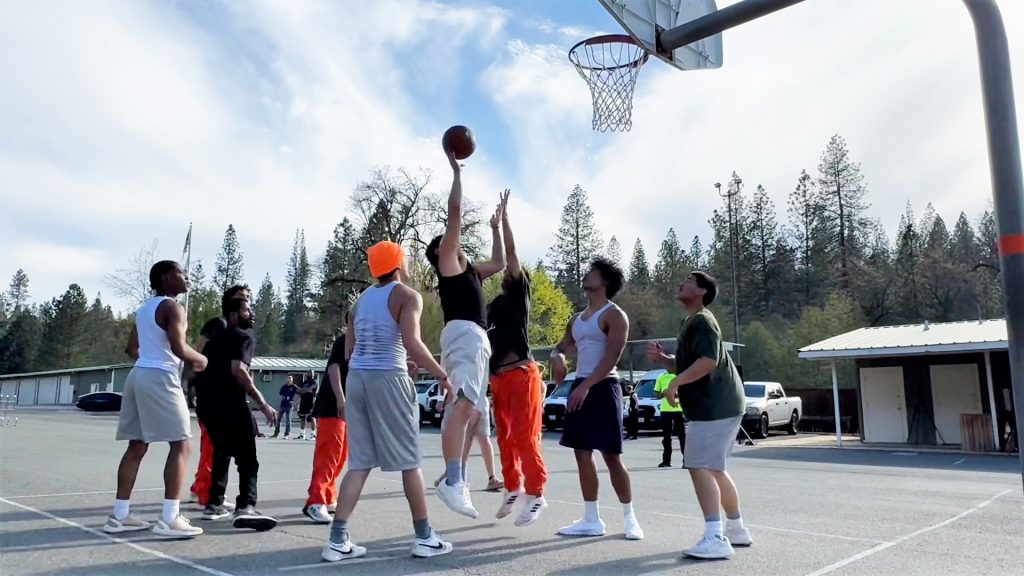 Scrimmage basketball game at Pine Grove Conservation Camp with the Sacramento Kings.