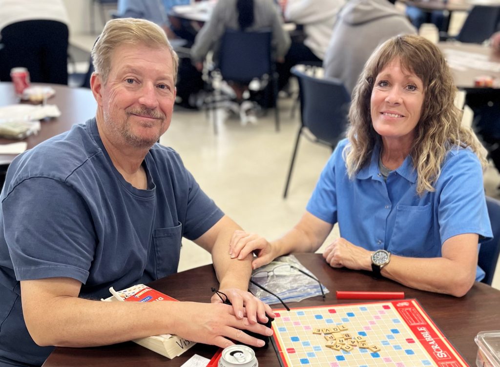 Visiting during Father's Day in a California prison.