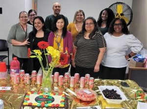 Southern region parole staff pose for a group photo at their first Juneteenth celebration.