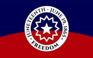 Juneteenth celebration flag