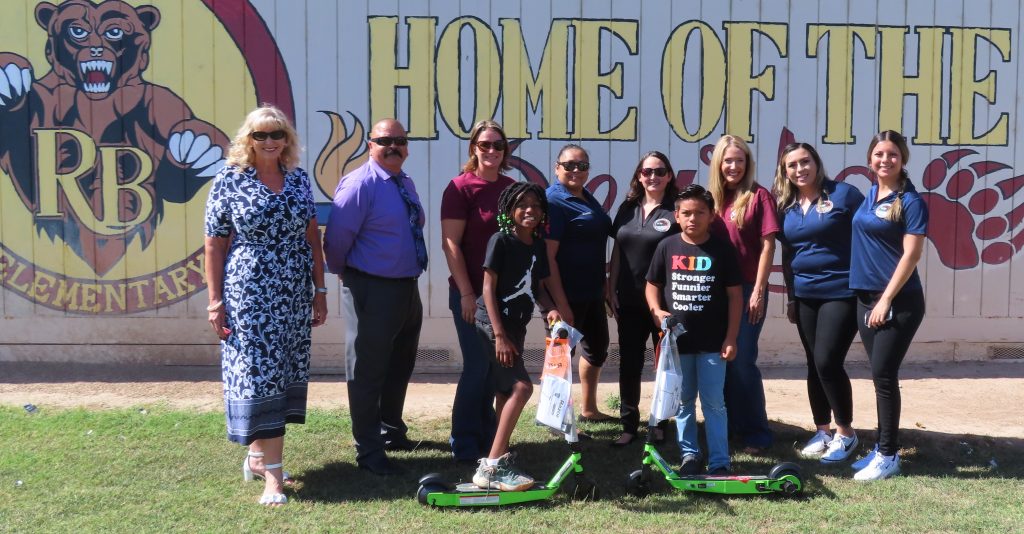 students with scooters