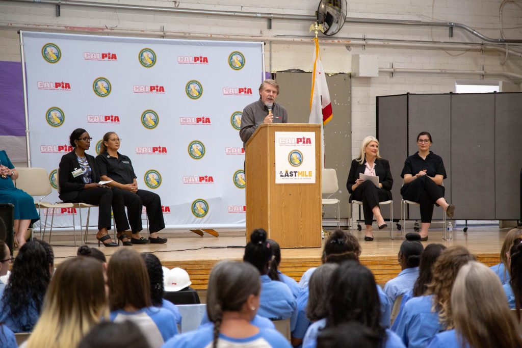 Bill Davidson at the CALPIA graduation inside CIW.