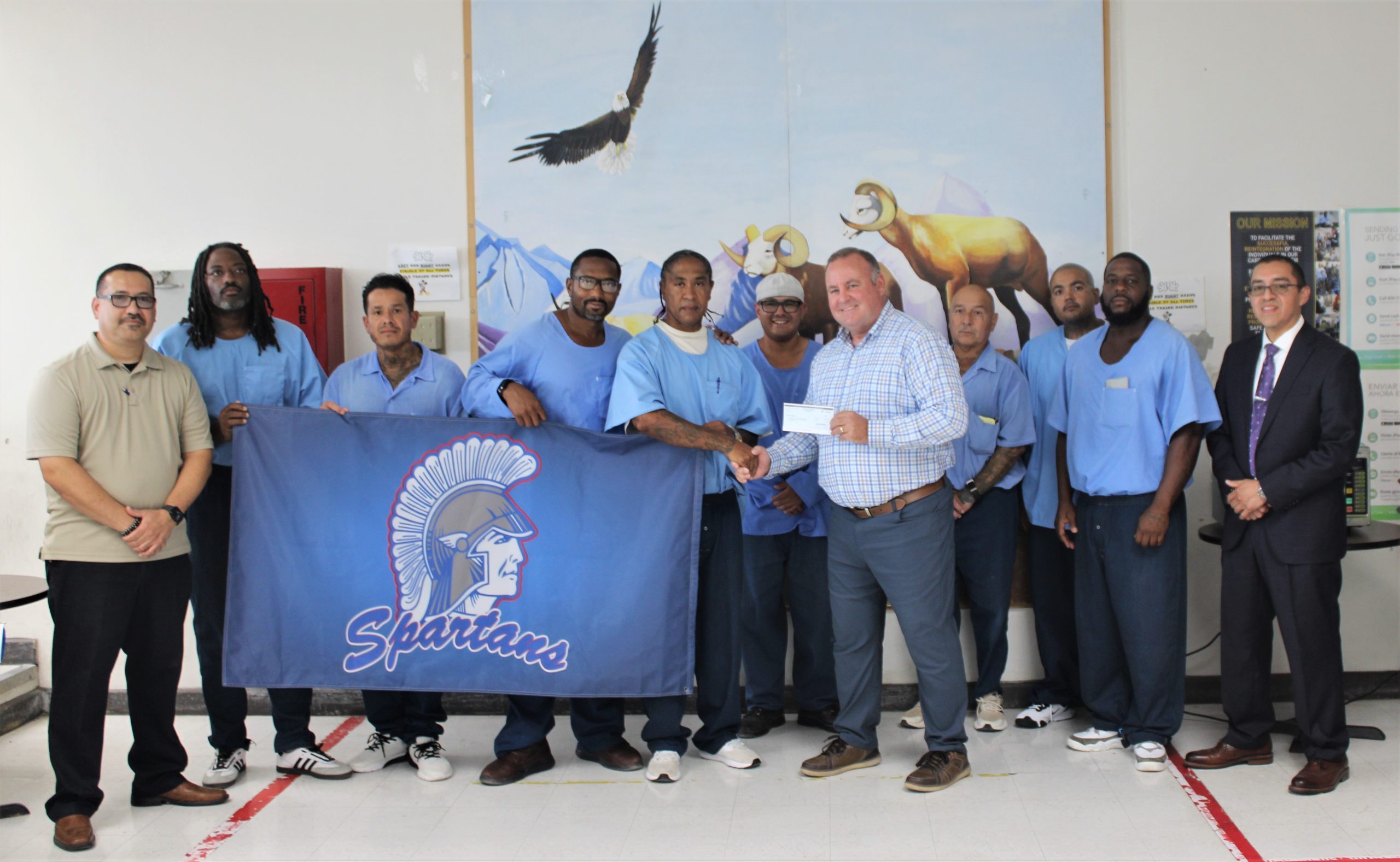 Centinela prison incarcerated population donate money to youth sports such as the football association.