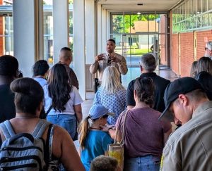 Families of cadets tour the academy as part of the family wellness initiative.