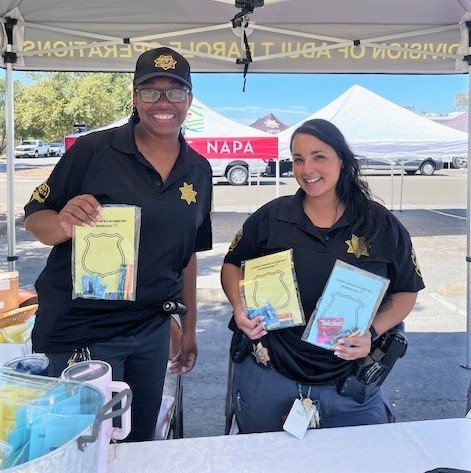 Parole agents at a booth at Napa County National Night Out. 