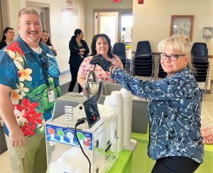 Staff received snow cones and popcorn during a staff appreciation event at LAC.