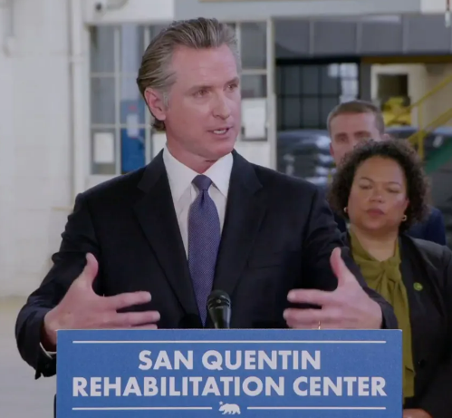 Gavin Newsom at podium