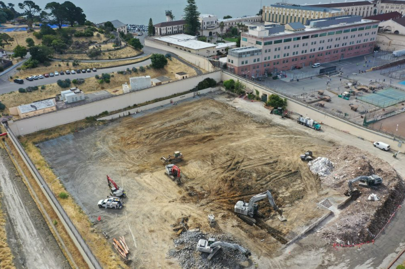 construction zone at san quentin