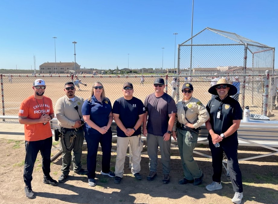 CDCR staff support at a softball game.