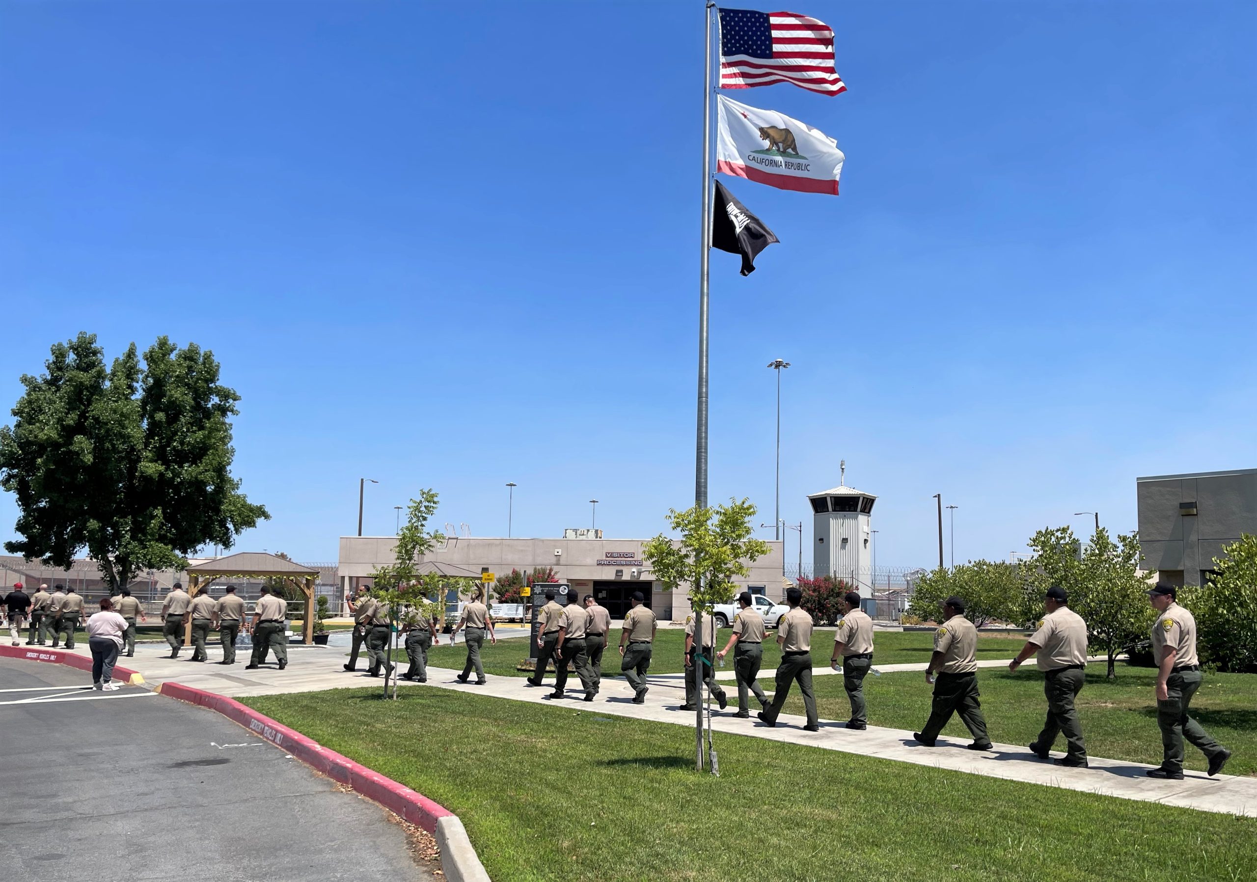 Valley State Prison with academy cadets taking a tour of the prison.