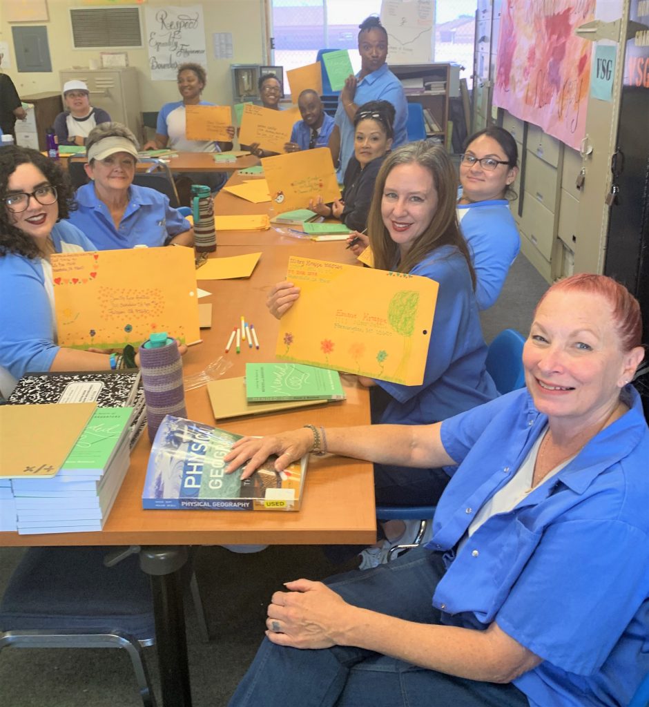 CCWF mothers packing envelopes