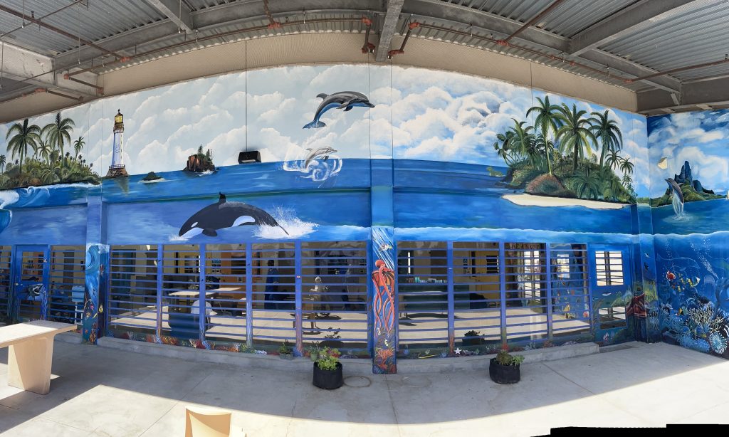 Ocean life depicted in the mural at CHCF.