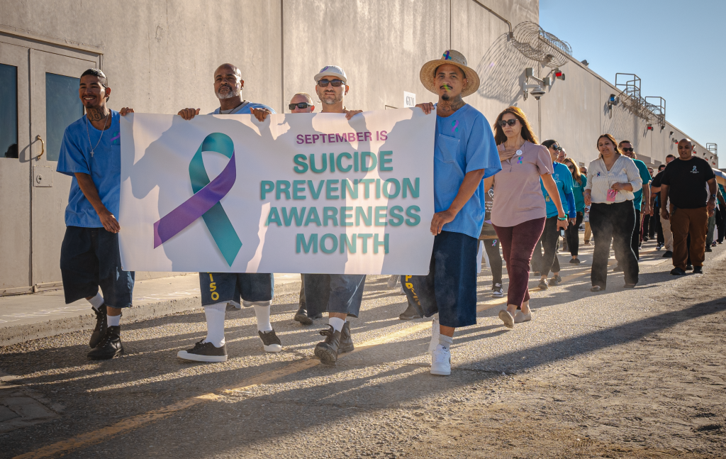 Suicide prevention walk at North Kern State Prison.