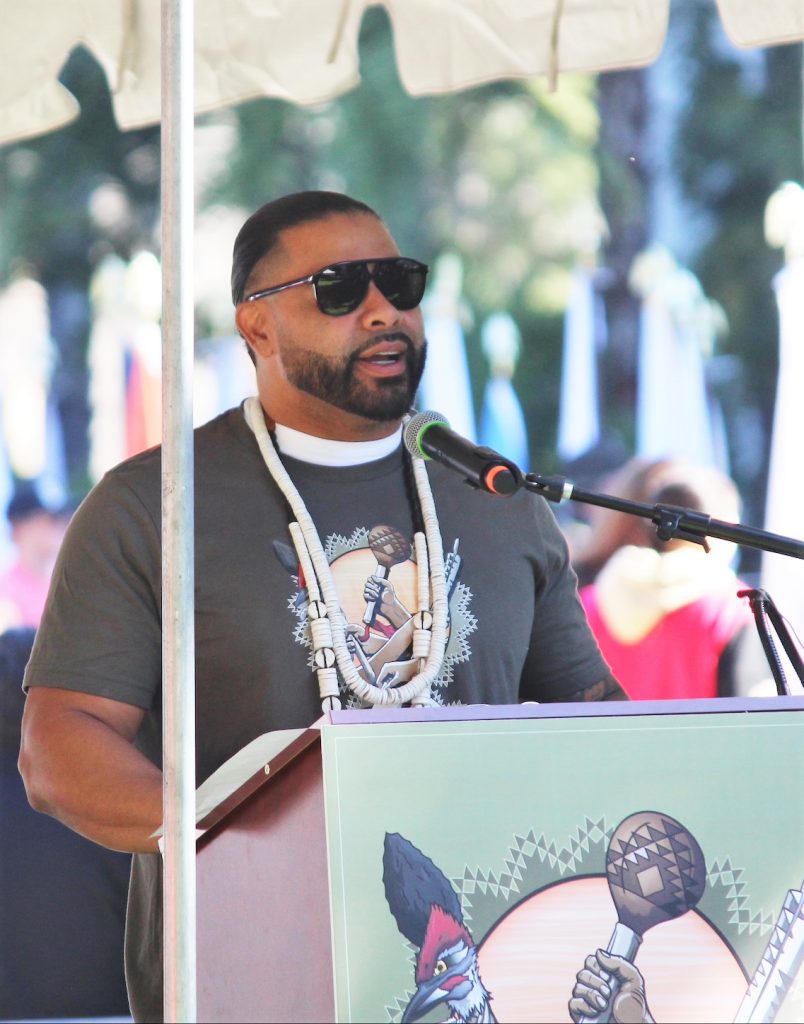 Vice chairman of the tribal organization presenting Native American Day at the Capitol.
