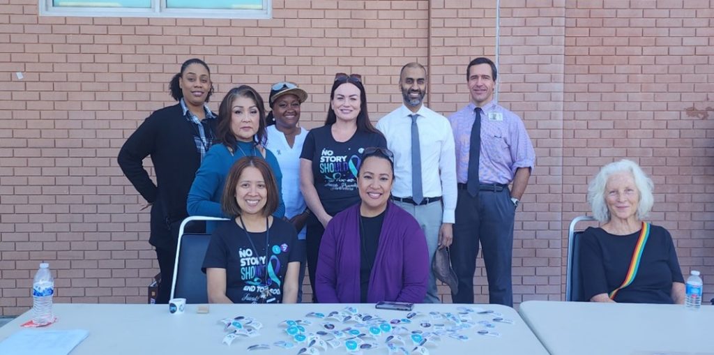 Staff at the mental wellness week event at San Quentin.