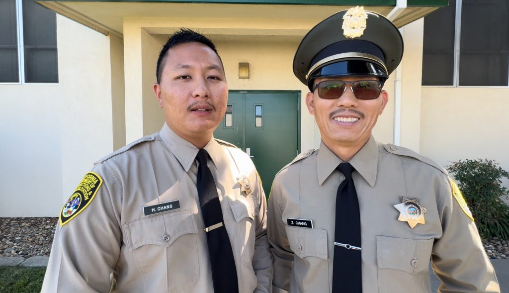 Father and his son, one of 173 new correctional officers to graduate the CDCR academy in September 2024.