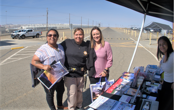 Avenal health fair for staff with three women at an information booth.
