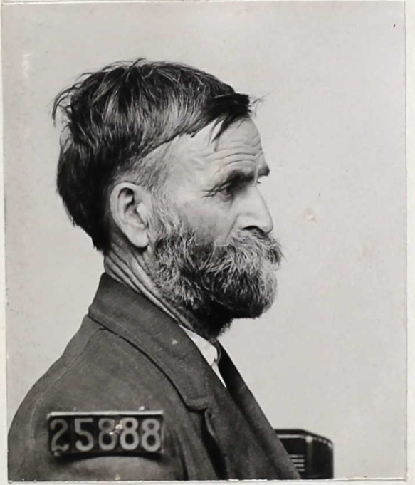 Side view of George Biggs, a 62-year-old farmer, for Cemetery Tales.