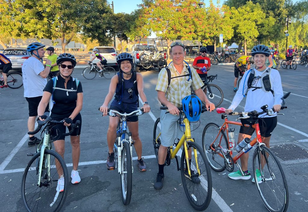 A group of cyclists.