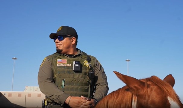 Correctional Officer Valladarez sits atop a horse at CCWF.
