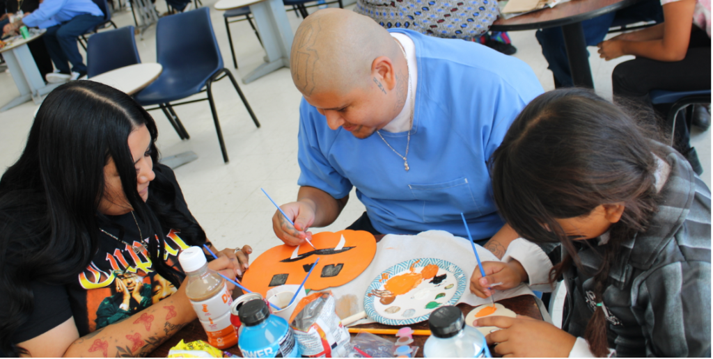 Painting decorations at Centinela State Prison.