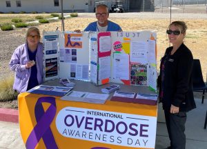California Health Care Facility in Stockton with Overdose Awareness Day information booth.