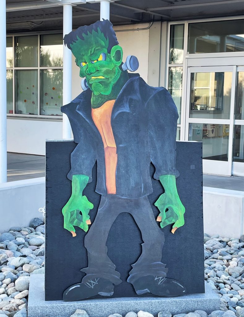 Frankenstein's monster outside the institution at CHCF.