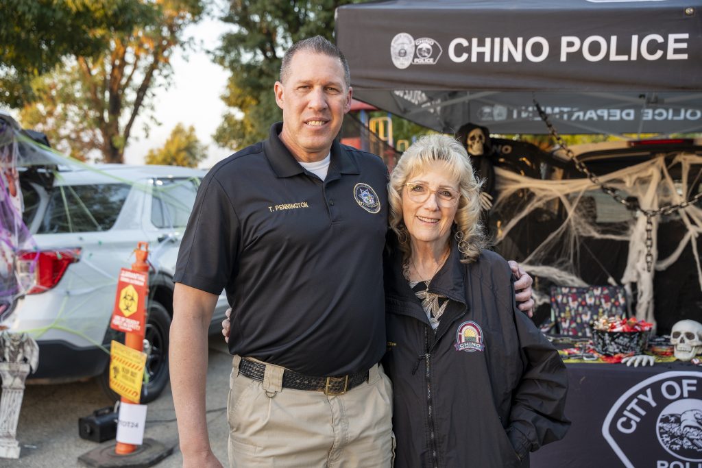 CIM warden with the mayor of Chino.