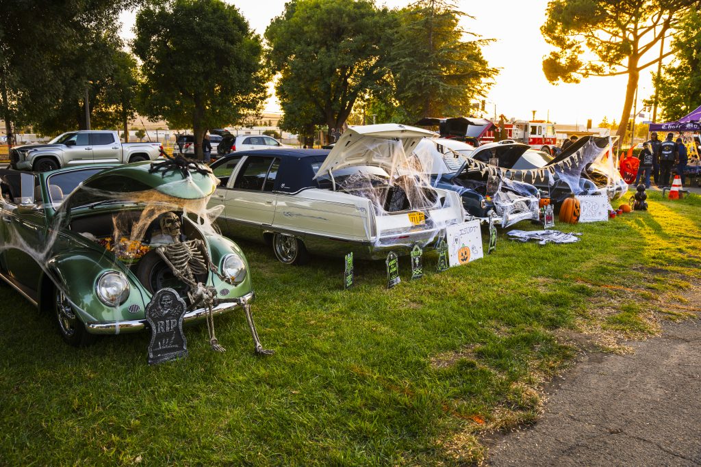 Halloween decorated trunks at CIM, one of the many institutions hosting events for the holiday.