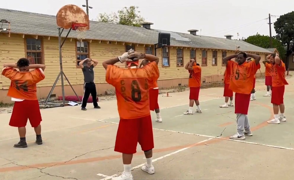 Training at California Men's Colony physical fitness training.
