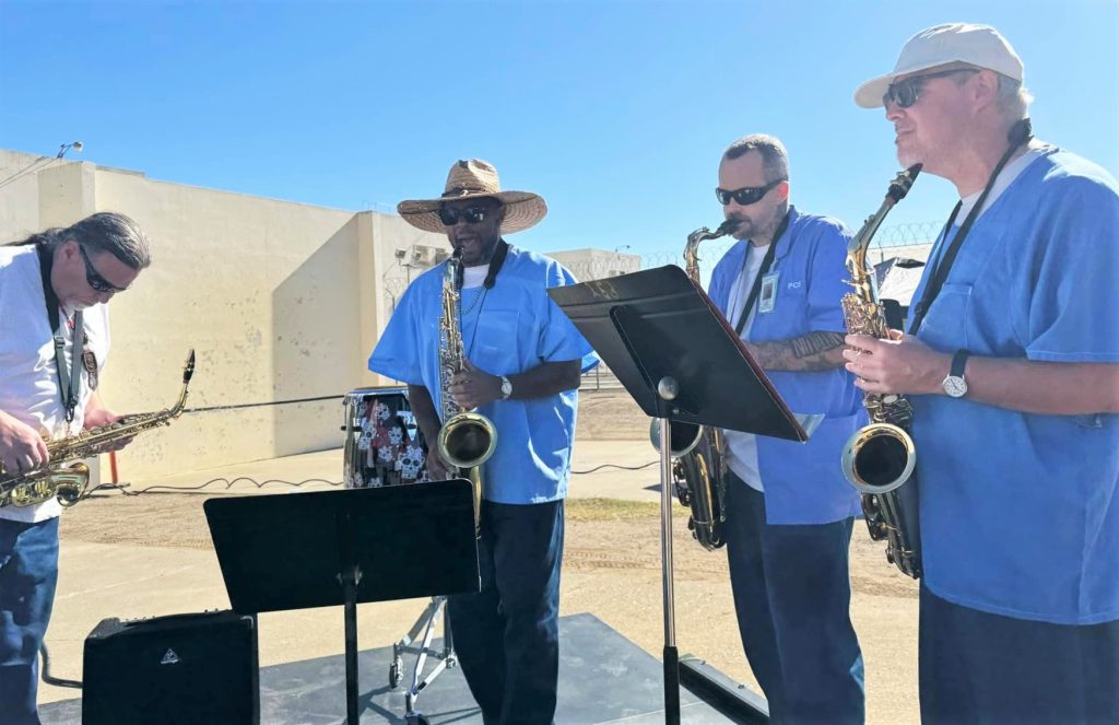 A band performs at Prison Palooza at California Medical Facility.