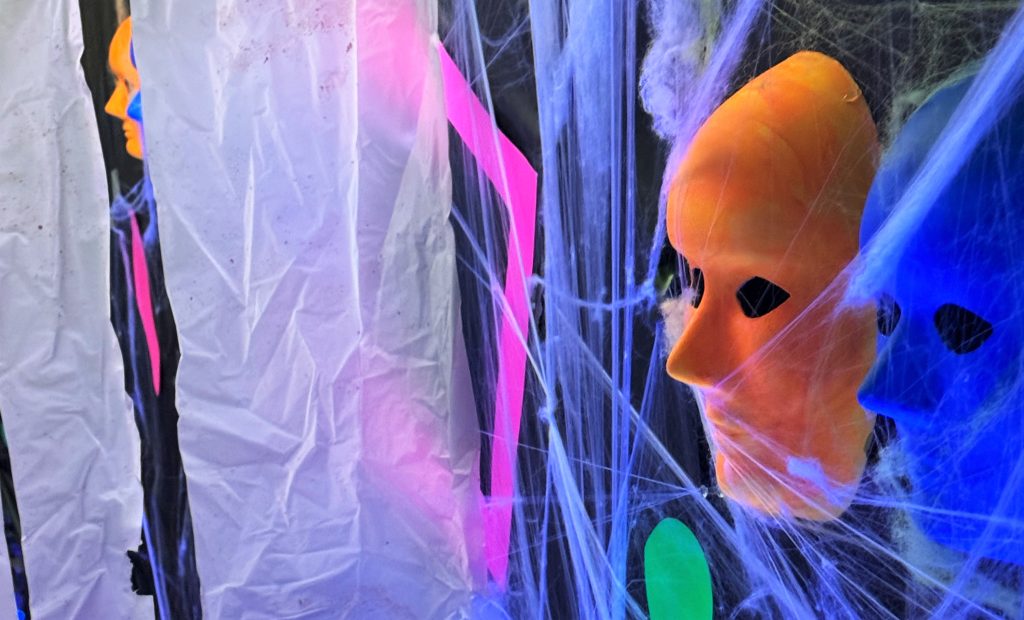 Brightly colored masks at CSP-Los Angeles County.